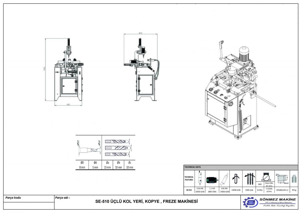 Copy+Drainage Router Machines With Triple Drilling Unit SE510
